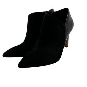 Vince Camuto Selsta Heeled Ankle Boots Women's Size 10 Black Leather Pointy Toe